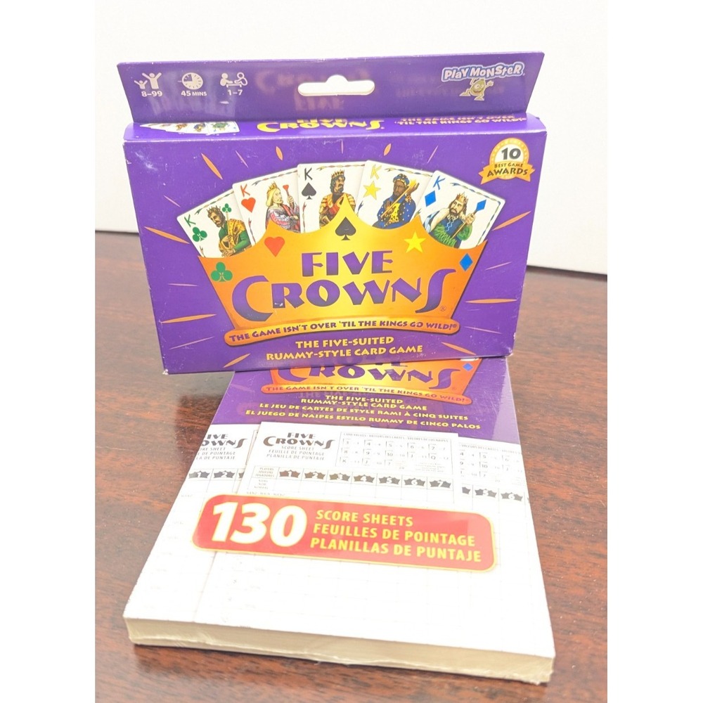 PlayMonster Five Crowns Card Game Sealed Decks and 130 Score Sheets 4001